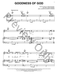 Goodness Of God piano sheet music cover